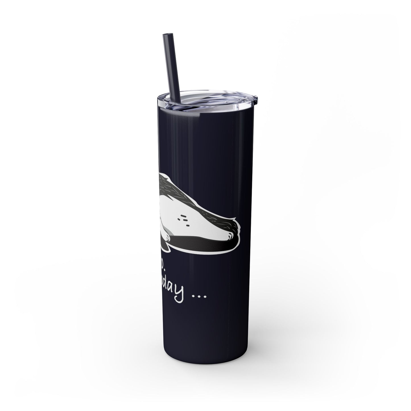Lazy Husky Skinny Tumbler with Straw, 20oz