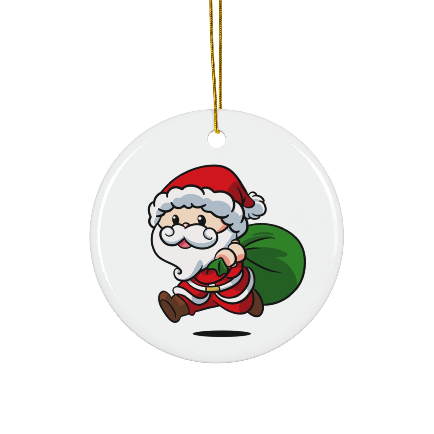 Santa with Gifts Ceramic Ornament, 4 Shapes - epicdsgn