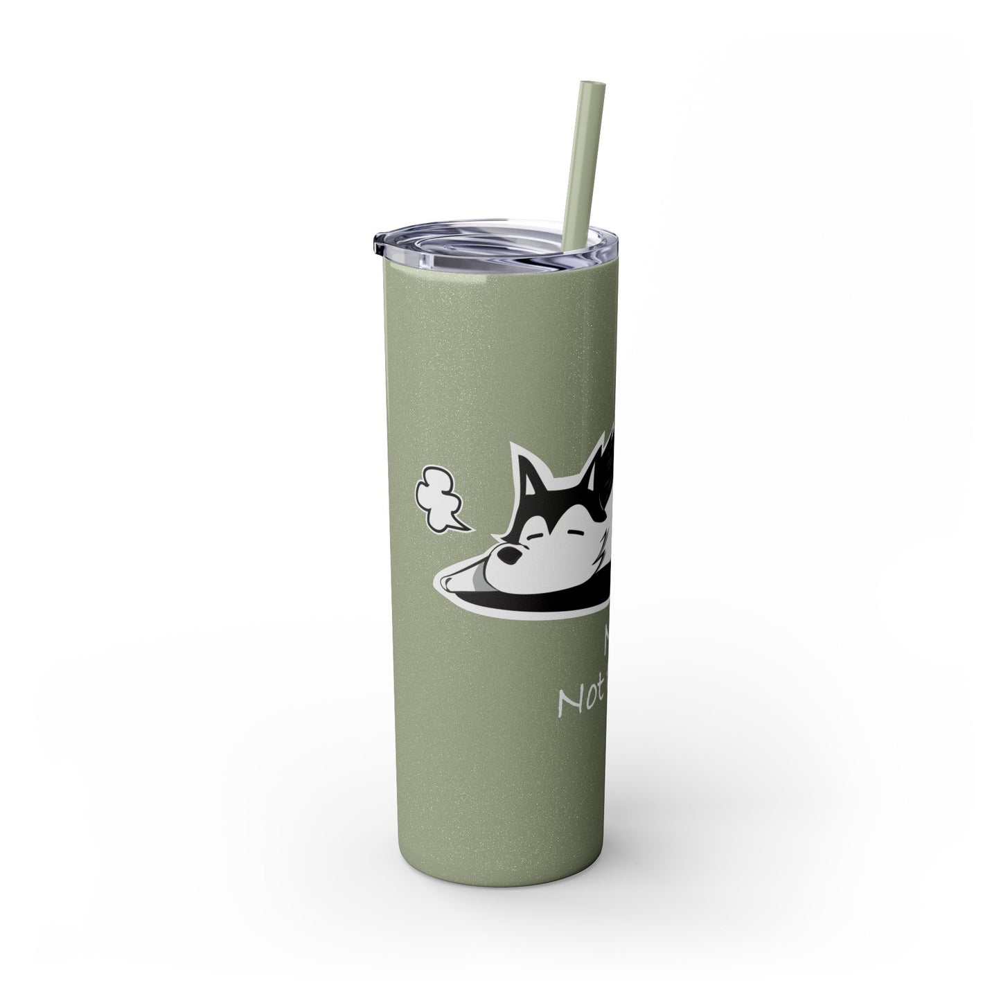 Lazy Husky Skinny Tumbler with Straw, 20oz