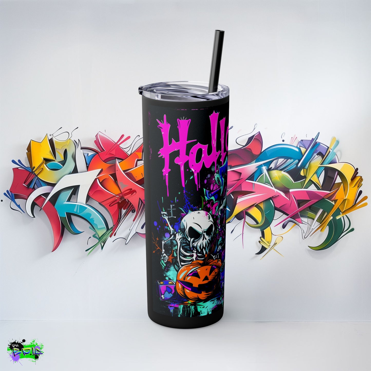 Skinny Tumbler with Straw, 20oz - Scary Halloween - Halloween 2024 - Epicdsgn