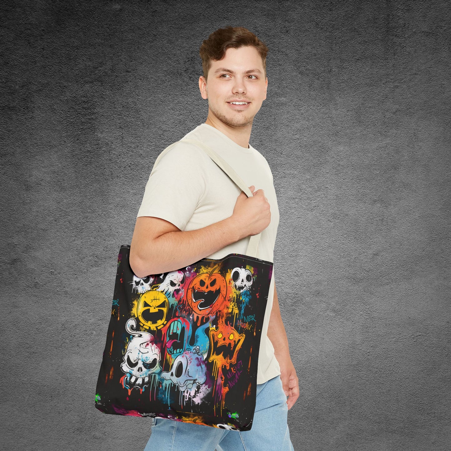 Tote Bag (AOP) - Laughing Pumpkin - Halloween 2024 - Epicdsgn