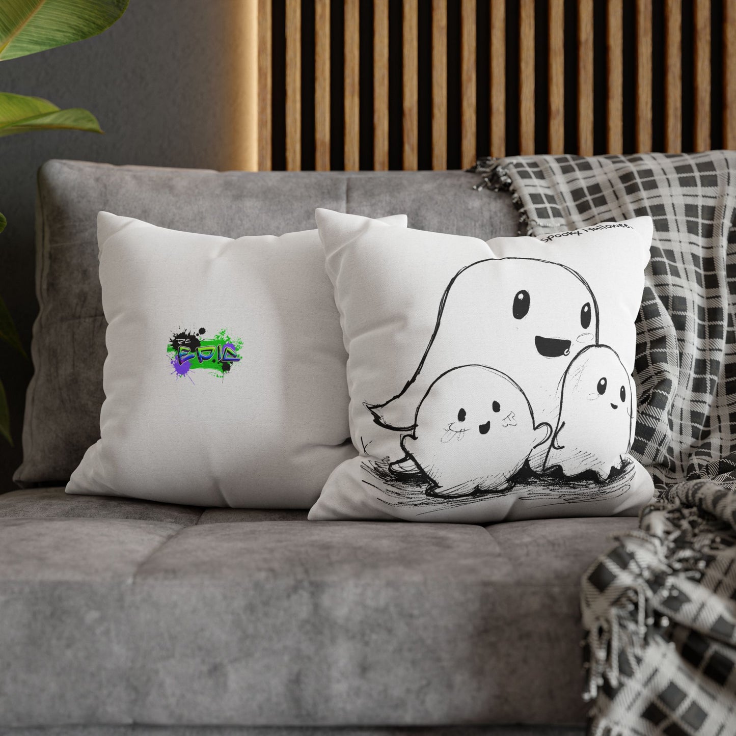 Spun Polyester Square Pillowcase - Spooky Halloween - Halloween 2024 - Epicdsgn