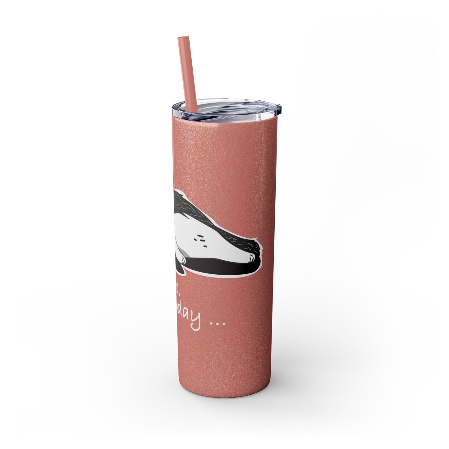 Lazy Husky Skinny Tumbler with Straw, 20oz