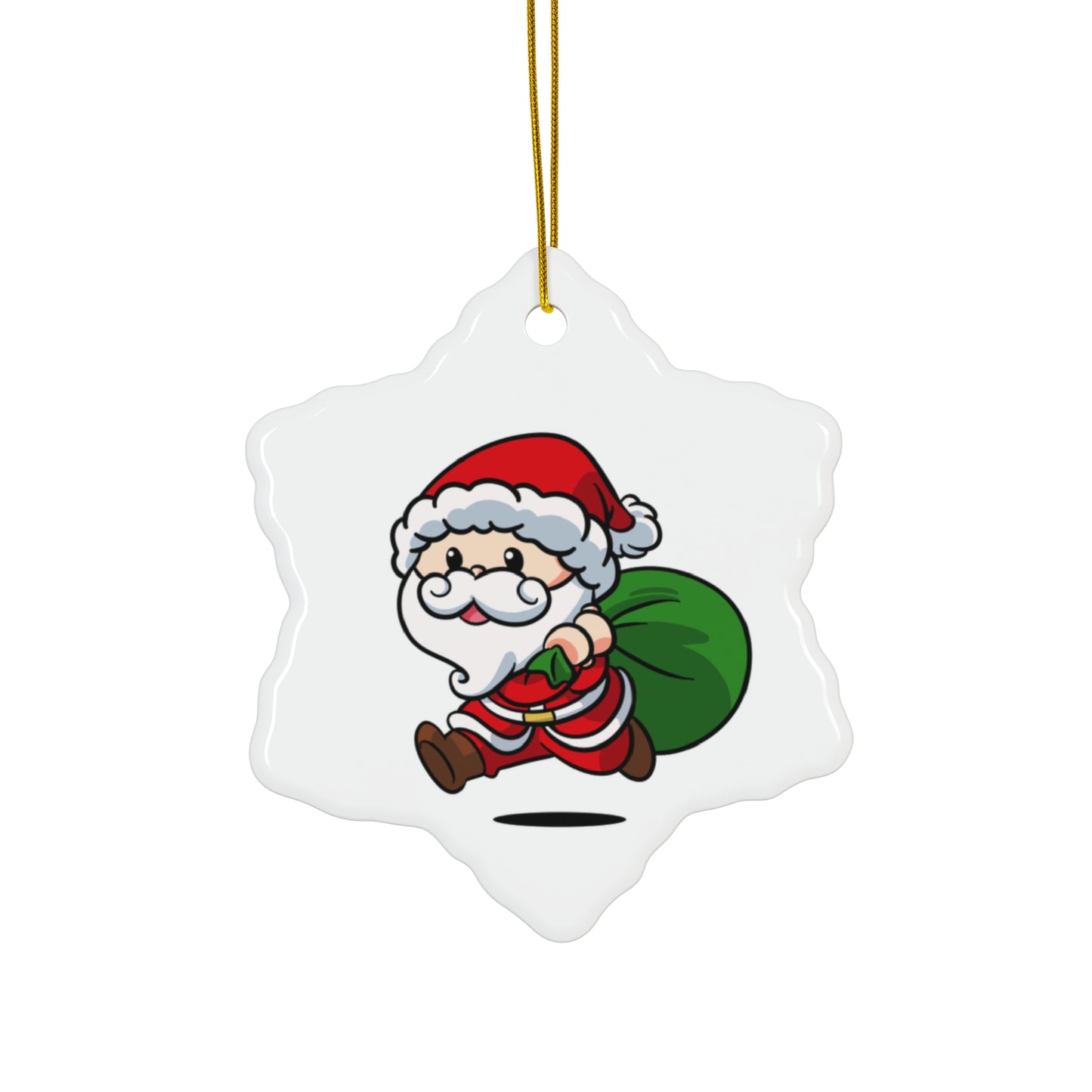 Santa with Gifts Ceramic Ornament, 4 Shapes - epicdsgn
