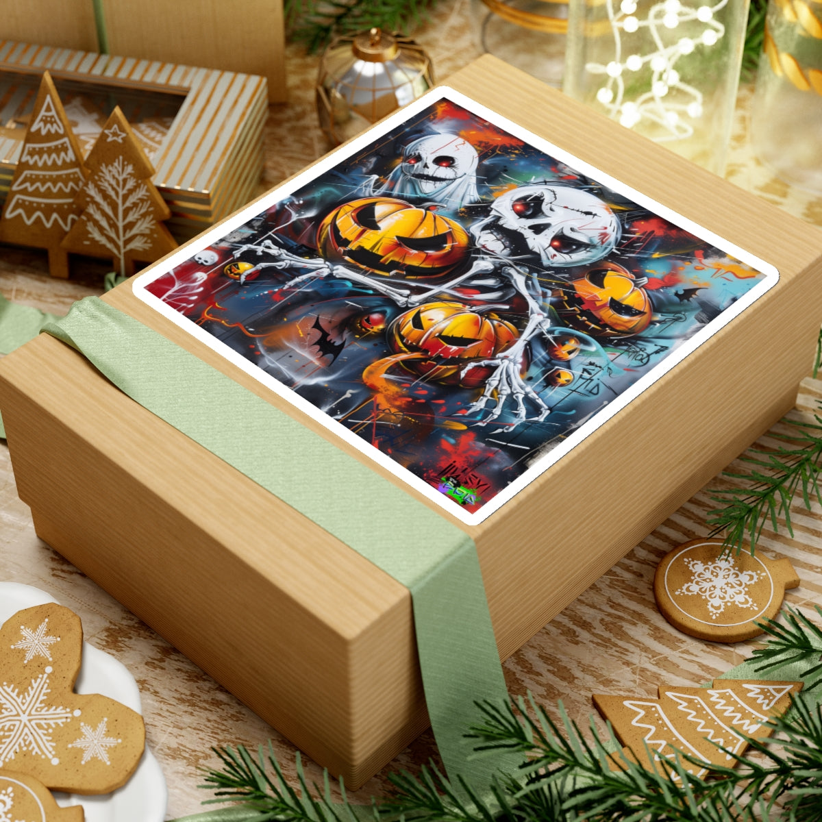 Kiss-Cut Stickers - Bones and Pumpkin - Halloween 2024 - Epicdsgn