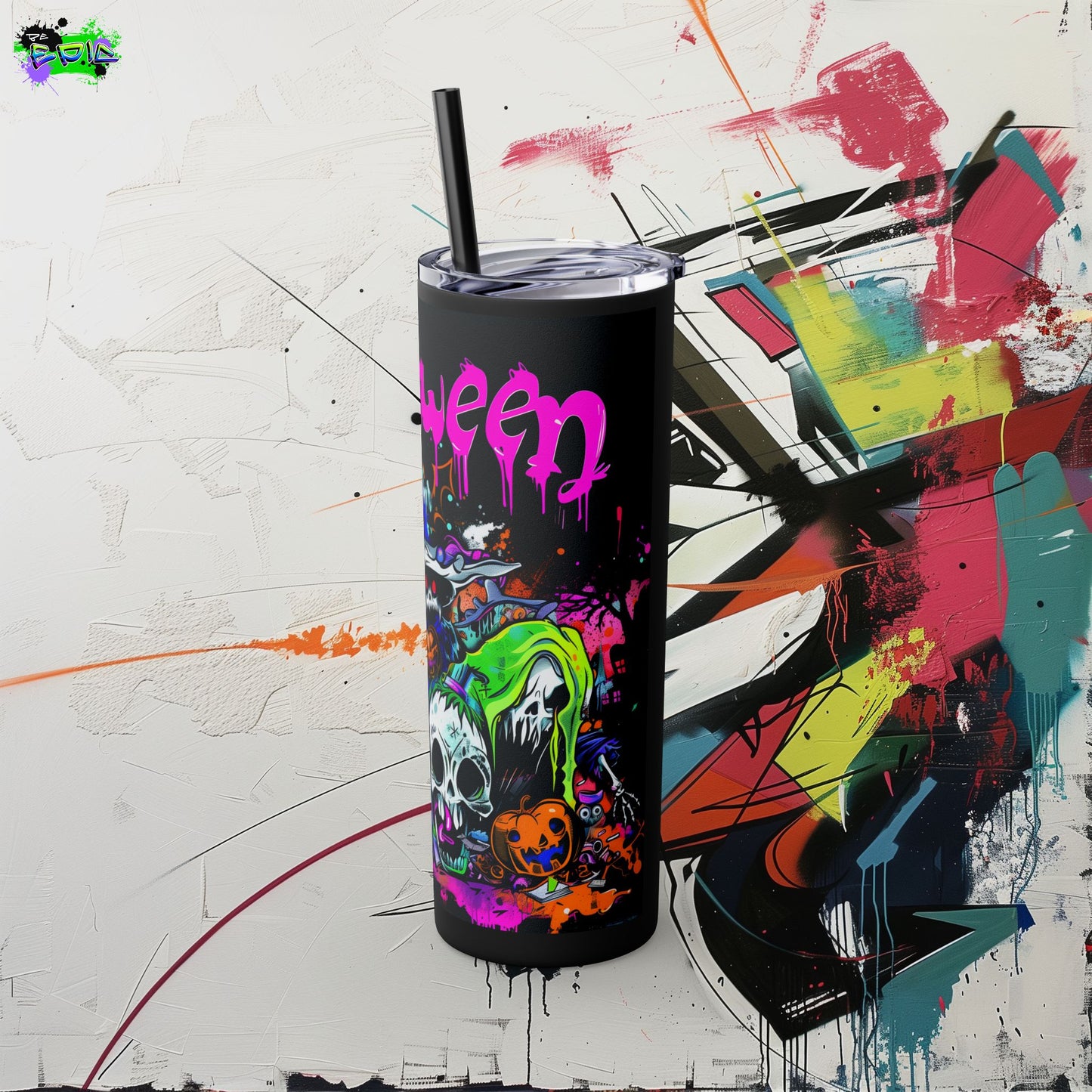 Skinny Tumbler with Straw, 20oz - Scary Halloween - Halloween 2024 - Epicdsgn