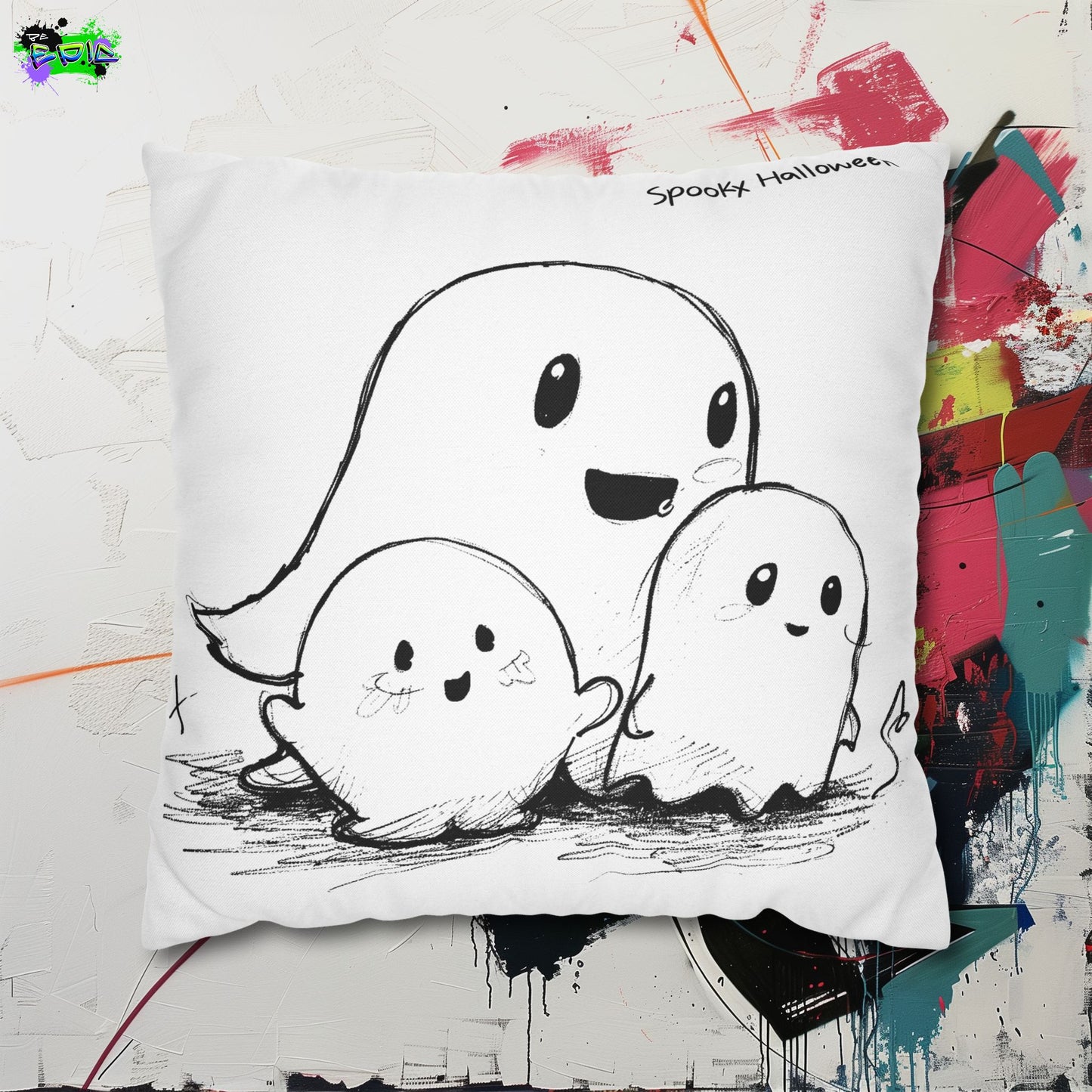 Spun Polyester Square Pillowcase - Spooky Halloween - Halloween 2024 - Epicdsgn