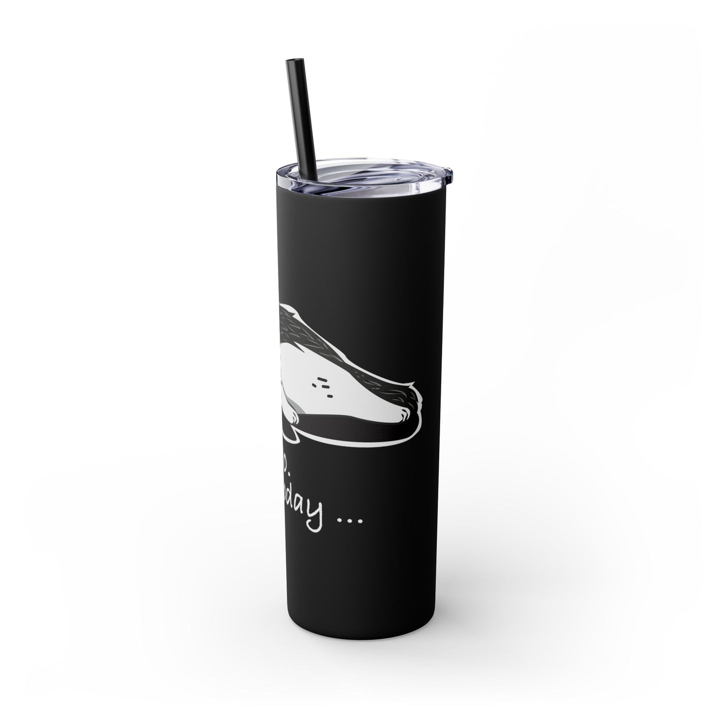 Lazy Husky Skinny Tumbler with Straw, 20oz