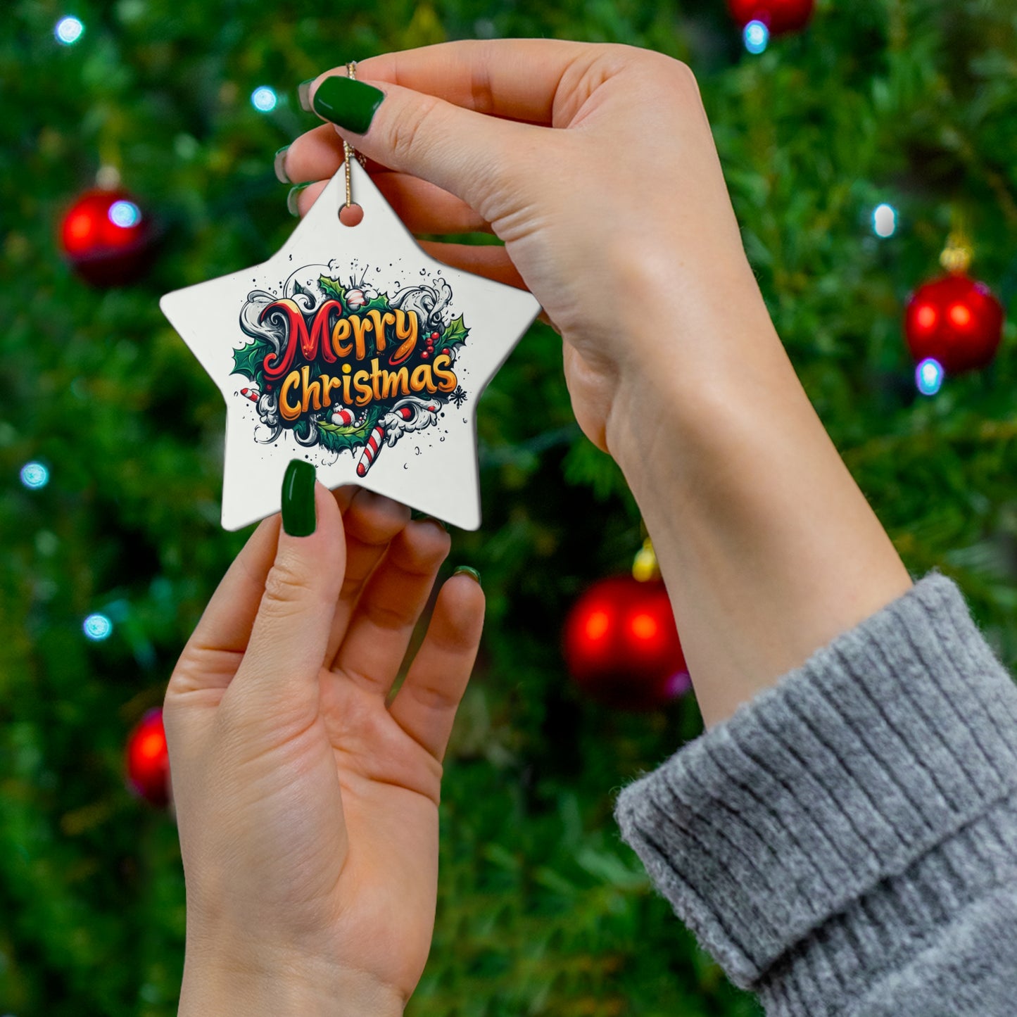 Ceramic Ornament, 4 Shapes - Holiday Cheer - epicdsgn