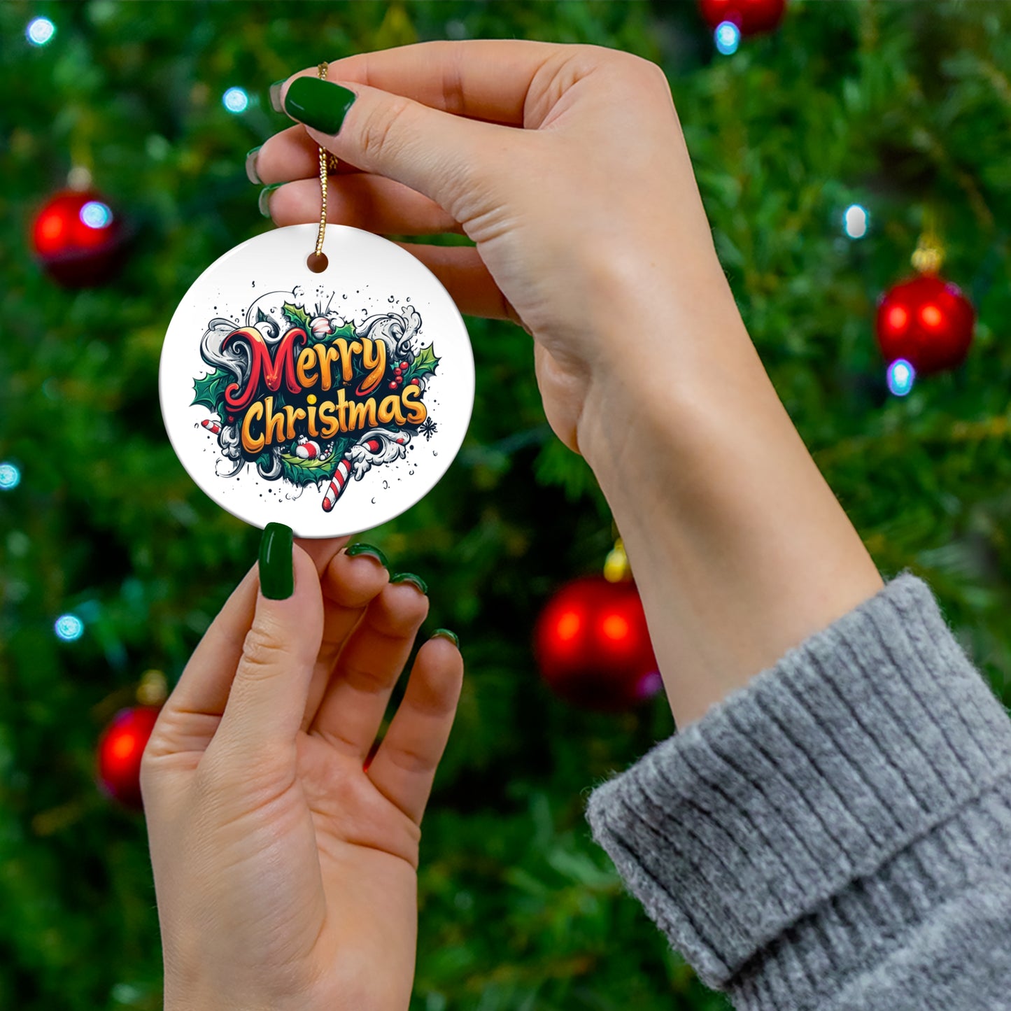 Ceramic Ornament, 4 Shapes - Holiday Cheer - epicdsgn