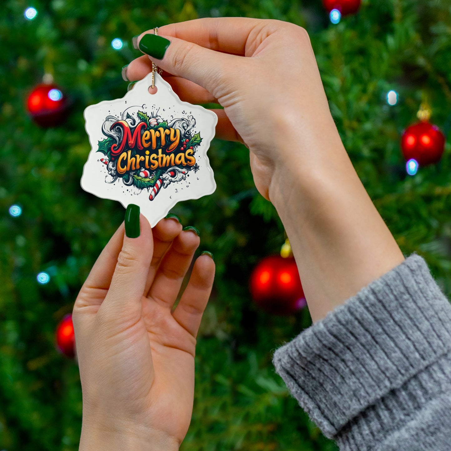 Ceramic Ornament, 4 Shapes - Holiday Cheer - epicdsgn