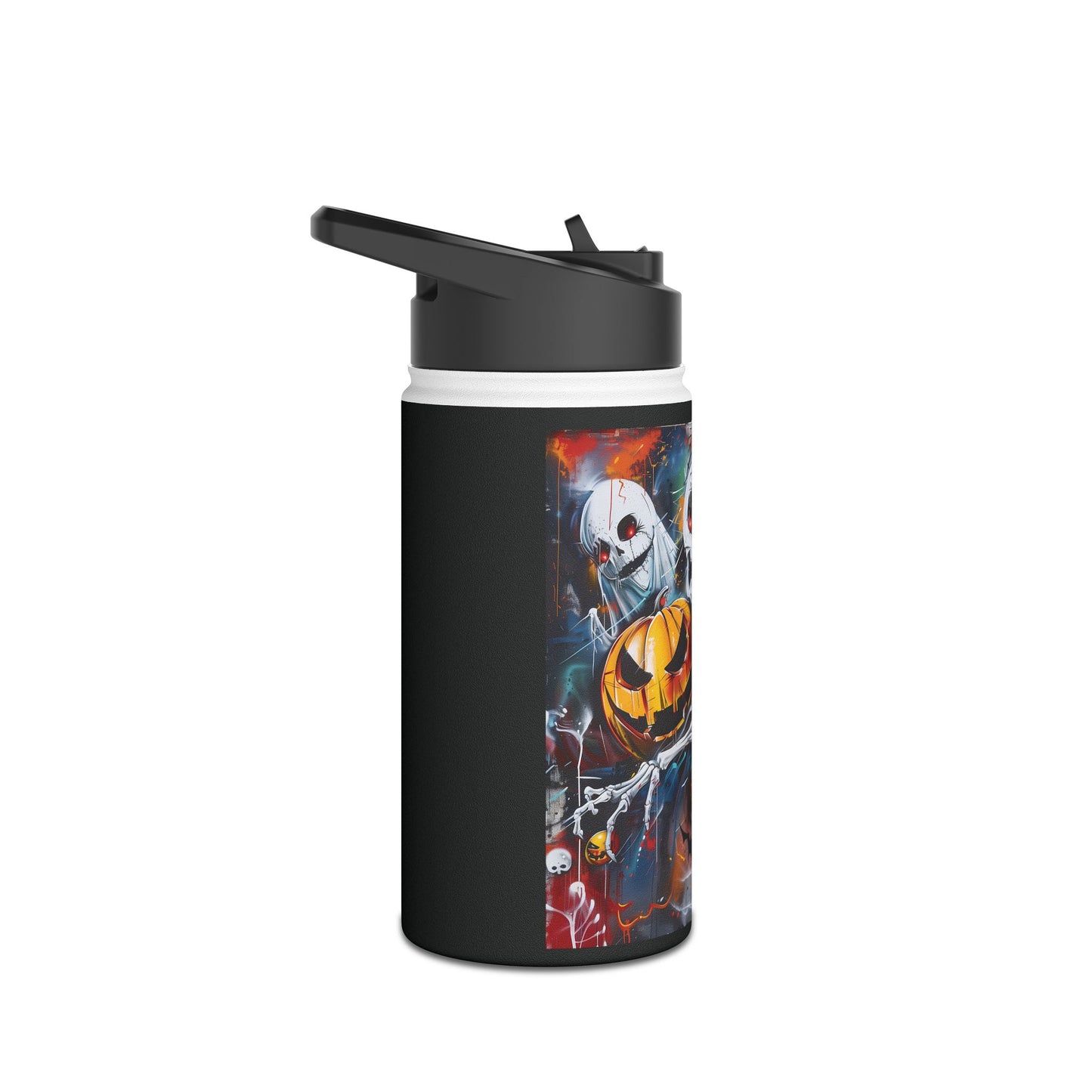 Stainless Steel Water Bottle, Standard Lid - Bones and Pumpkin - Halloween 2024 - Epicdsgn