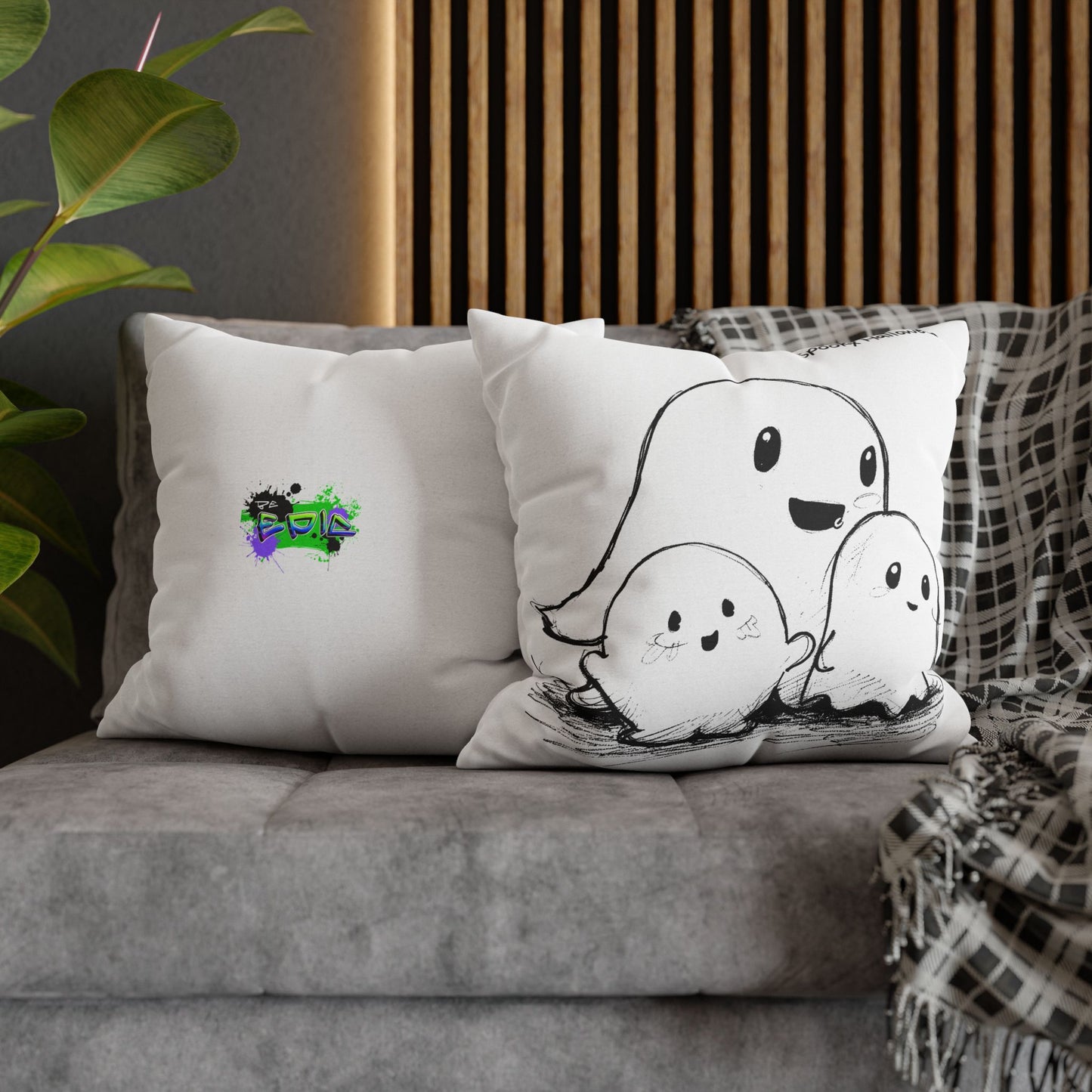 Spun Polyester Square Pillowcase - Spooky Halloween - Halloween 2024 - Epicdsgn