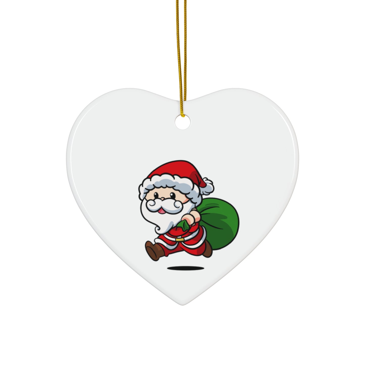 Santa with Gifts Ceramic Ornament, 4 Shapes - epicdsgn
