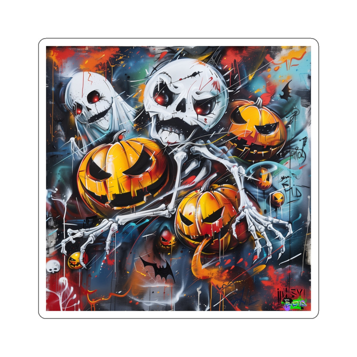 Kiss-Cut Stickers - Bones and Pumpkin - Halloween 2024 - Epicdsgn