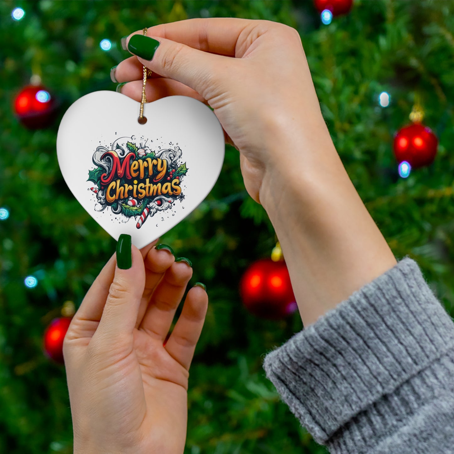Ceramic Ornament, 4 Shapes - Holiday Cheer - epicdsgn