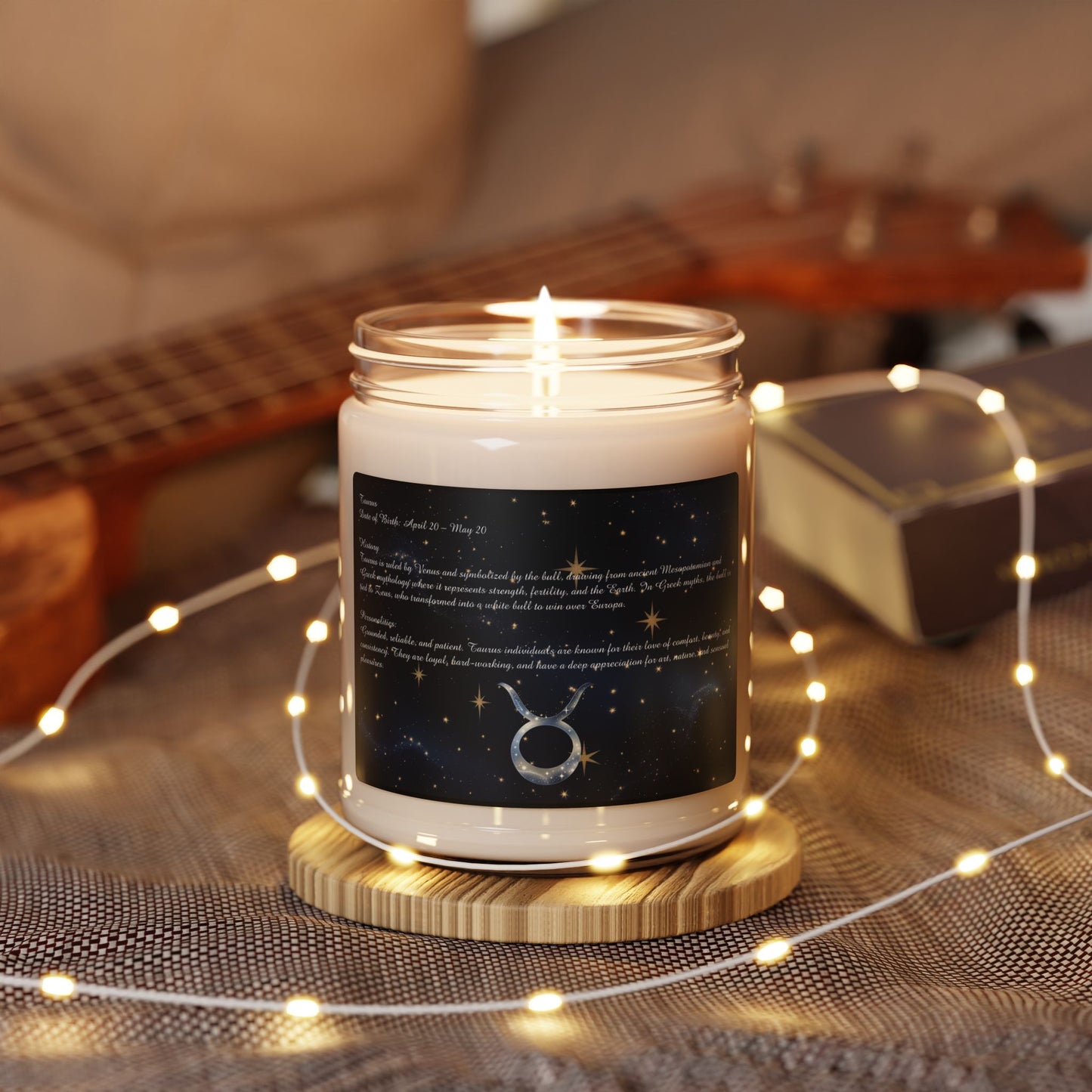 Taurus Scented Soy Candle - Celestial Home Decor, Astrology Gift, Horoscope Candle, Hand Poured