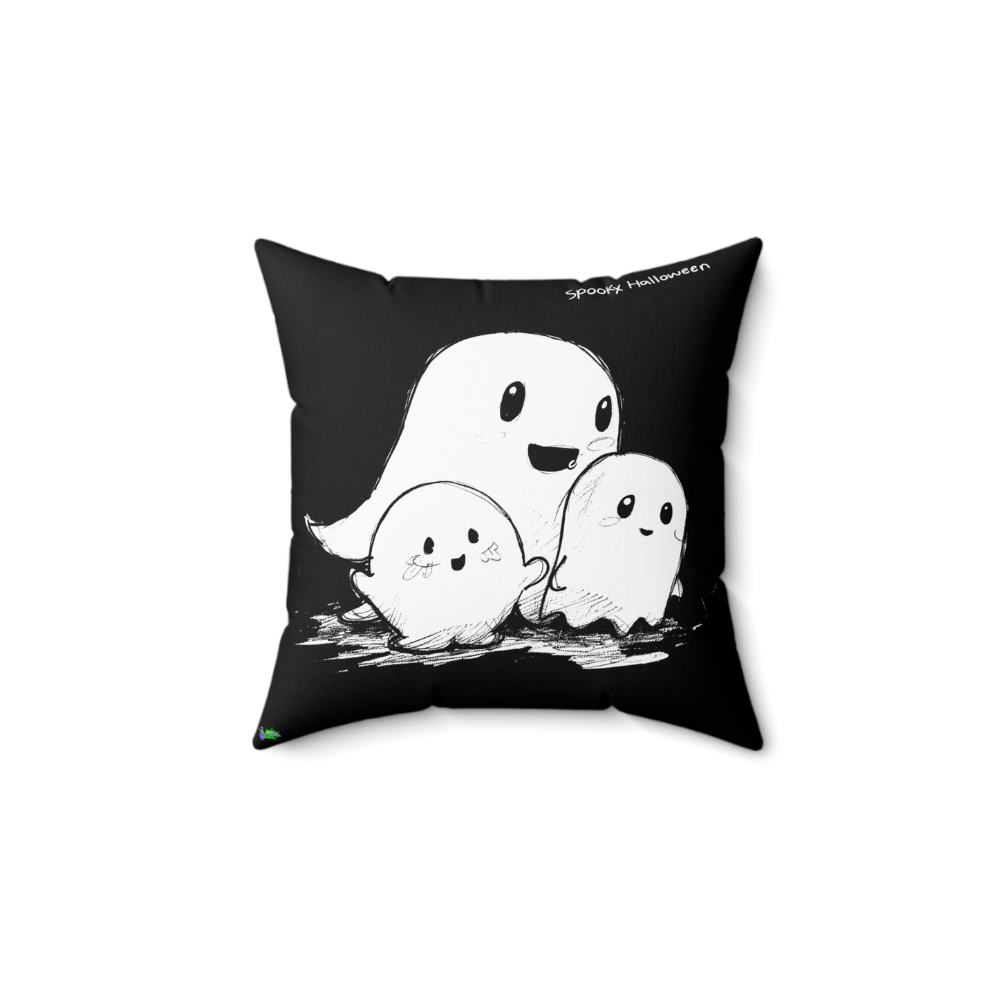 Spun Polyester Square Pillow - Spooky Halloween - Black - Halloween 2024 - Epicdsgn