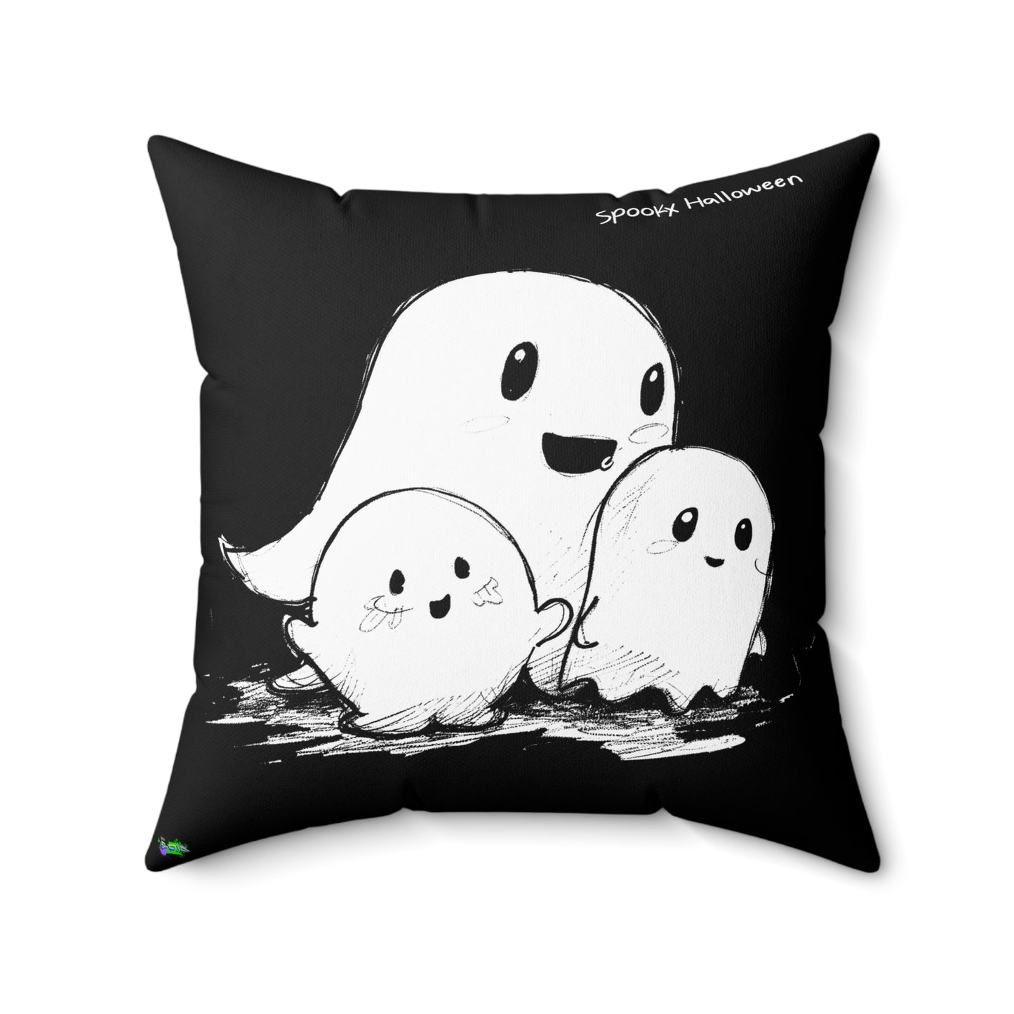 Spun Polyester Square Pillow - Spooky Halloween - Black - Halloween 2024 - Epicdsgn