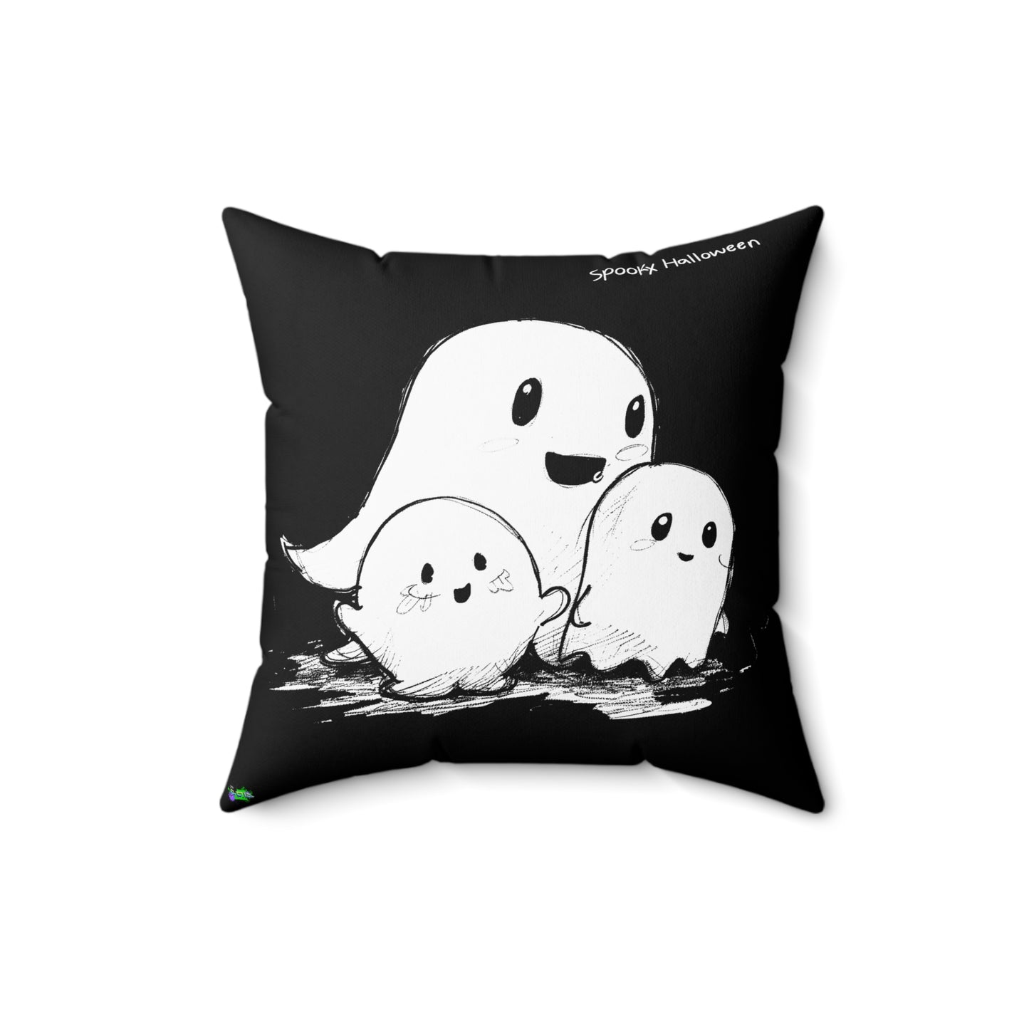 Spun Polyester Square Pillow - Spooky Halloween - Black - Halloween 2024 - Epicdsgn