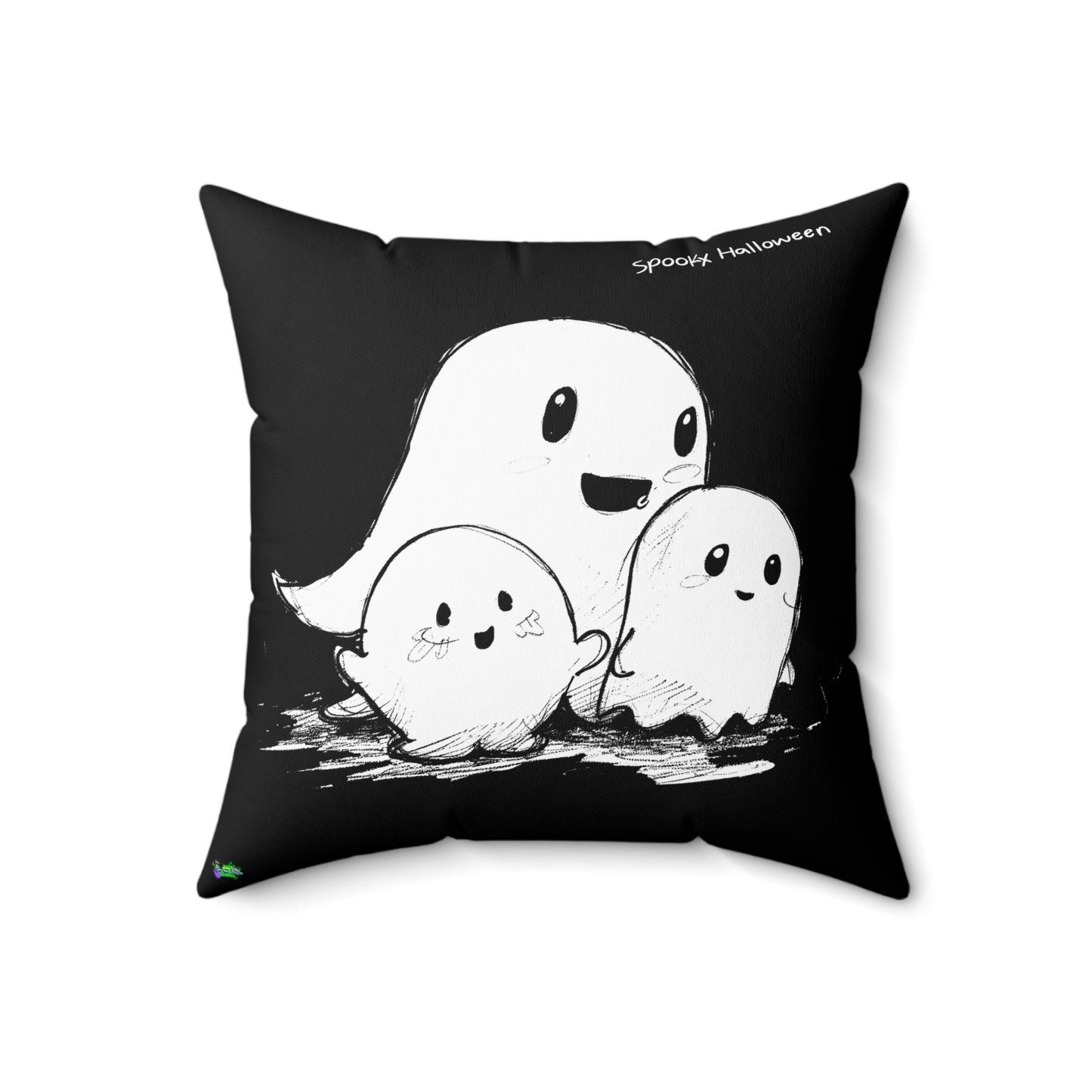 Spun Polyester Square Pillow - Spooky Halloween - Black - Halloween 2024 - Epicdsgn