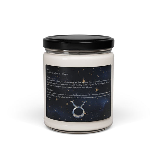 Taurus Scented Soy Candle - Celestial Home Decor, Astrology Gift, Horoscope Candle, Hand Poured